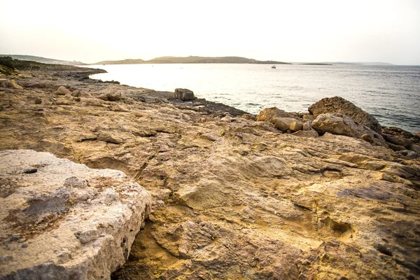 Nocą w Buġibba — Zdjęcie stockowe